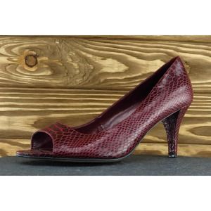 Enzo Angiolini Size 8 M Burgundy Open Toe Pump‎ Synthetic Women